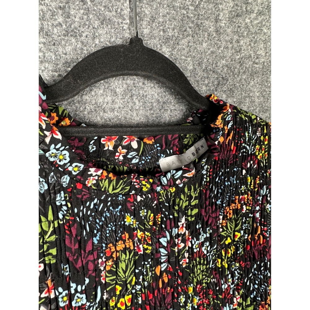 Baltic Born Lena Tiered Midi Dress Floral Black XS Cottagecore Wedding Guest - Picture 10 of 13